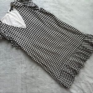 Madewell Gingham Flutter Sleeve Dress Drop Waist